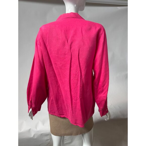 Vintage Accento By Marzotto Pink Button-Up Womens Blouse Made In Italy Long Slee - Picture 10 of 16